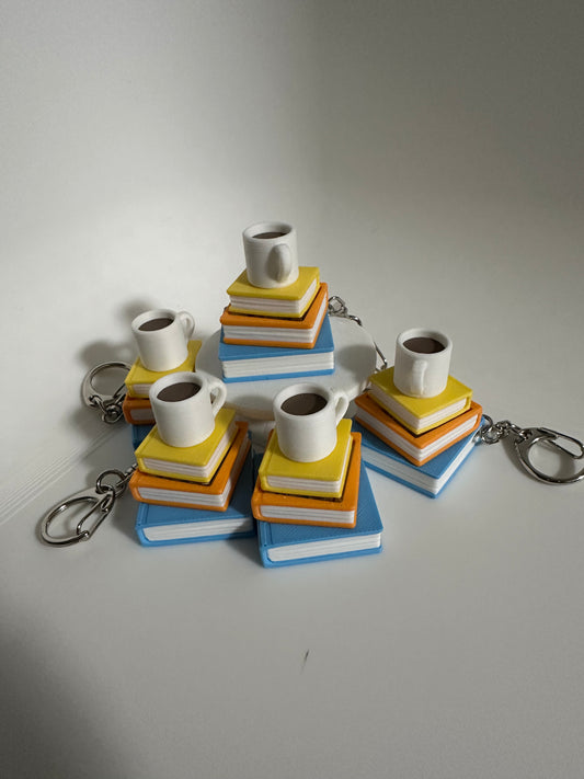 Coffe & Book Clicky keychain